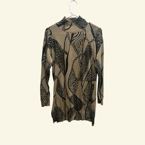 Melanie Lyne Tan and Black Mini Dress